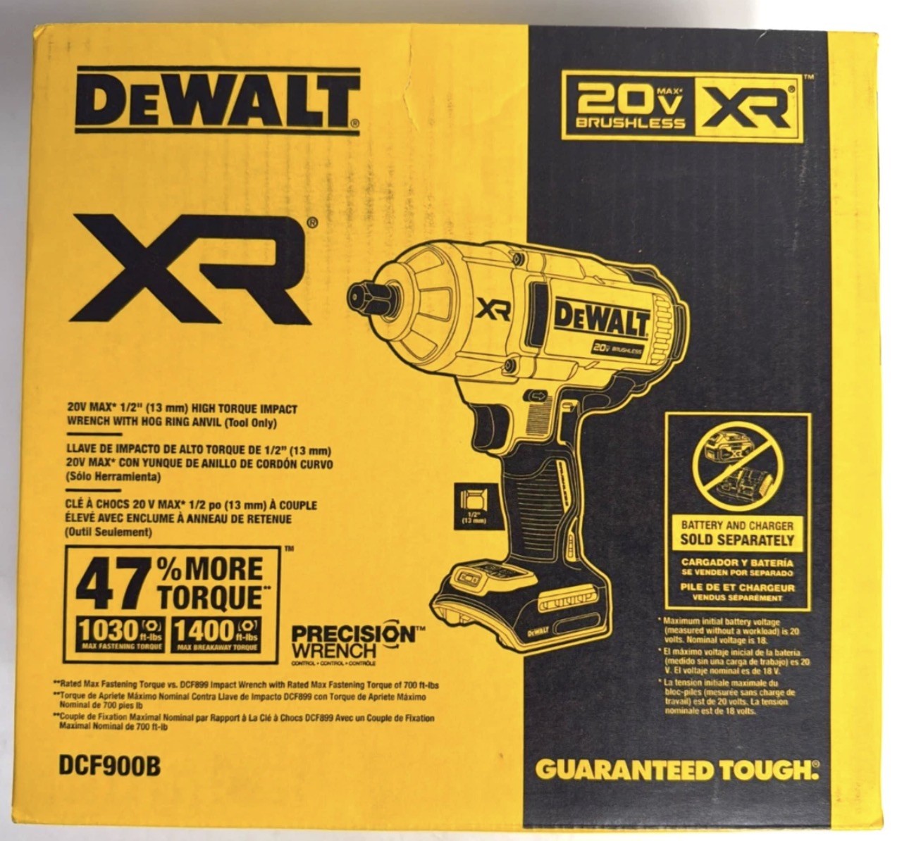 [BRAND NEW] (DCF900B) DEWALT 20V High Torque Impact Wrench With Hog Ring Anvil