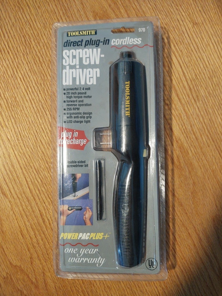Toolsmith Direct Plug-in Cordless Screwdriver 2.4 Volt 970 New Sealed