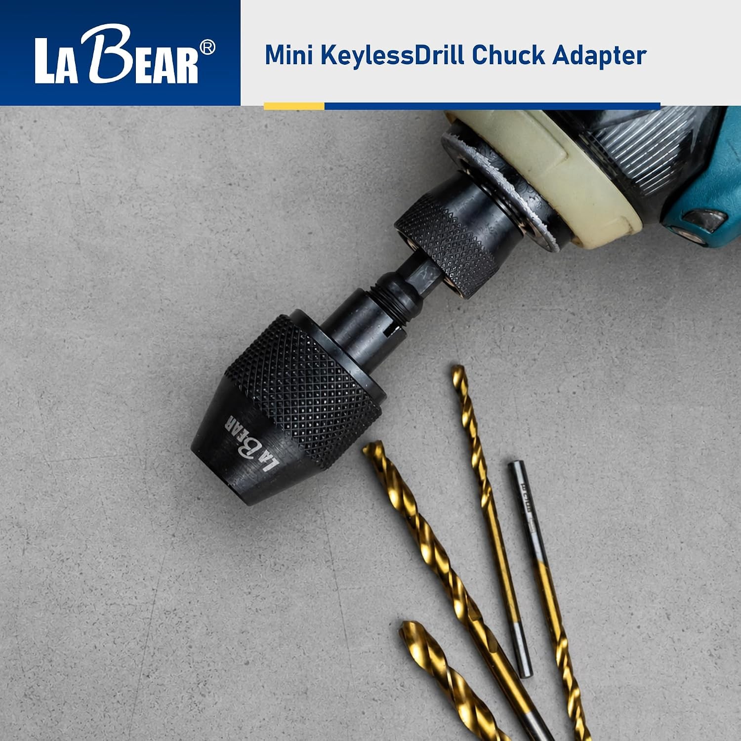 Keyless Drill Chuck 1.5-6mm 1/4 Hex Shank 3 Jaw Grip Tool Free For Cordless Scre