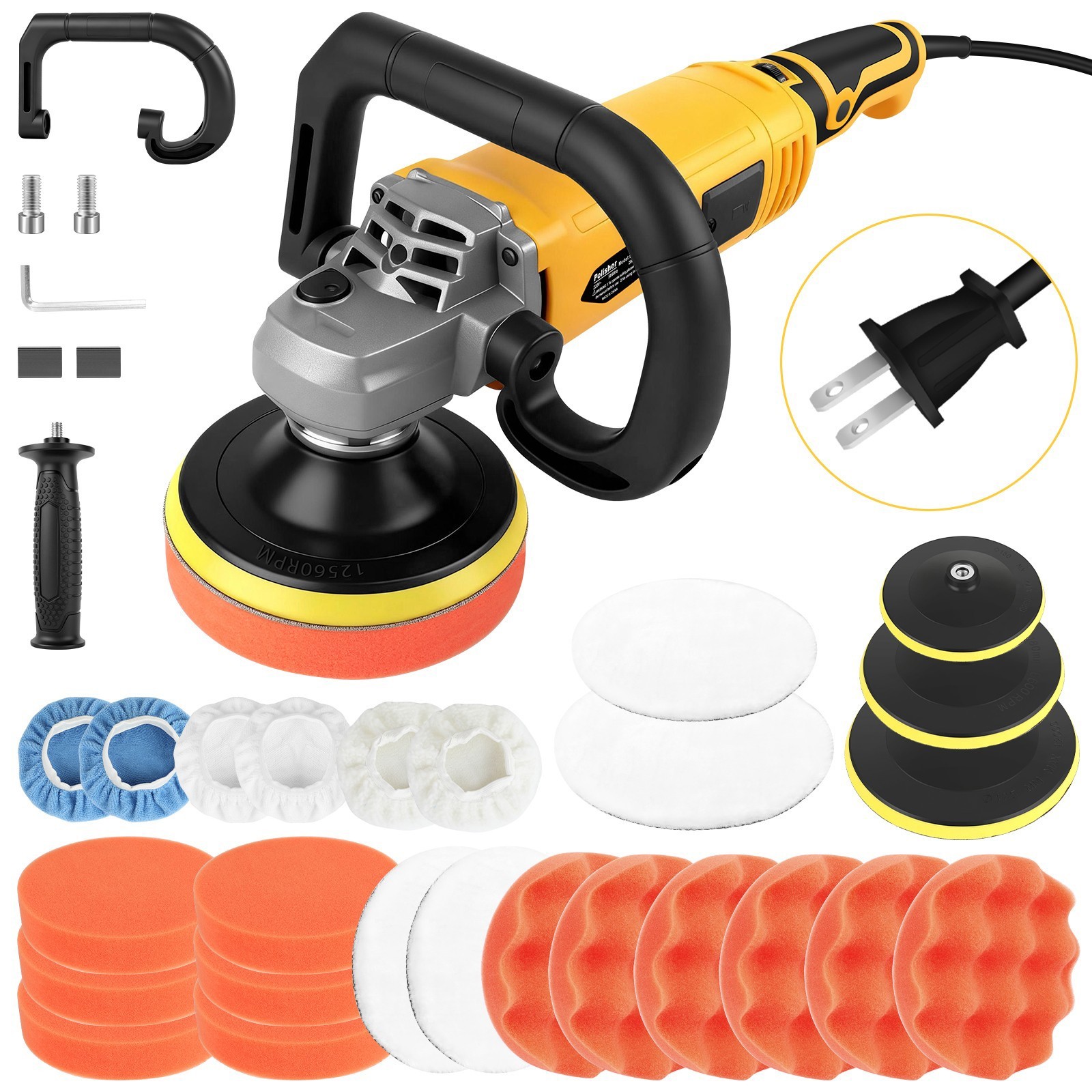 ✅800W/1580W Car Buffer Polisher Waxer Rotary 5&Prime; + 6&Prime; Polishing Machine US