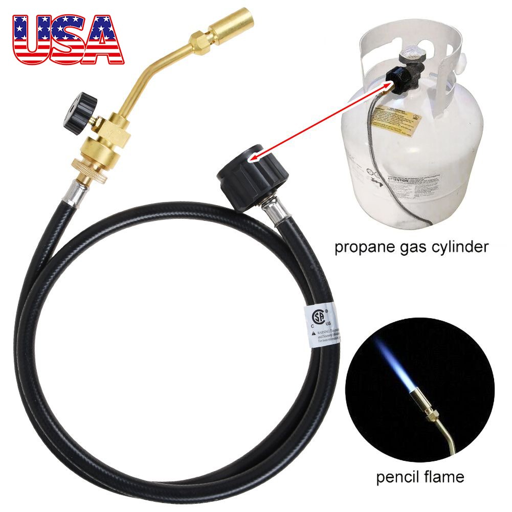 Mapp Gas Propane Gas Tank Turbo Torch Hose Adapter Kit Brazing Solder Welding