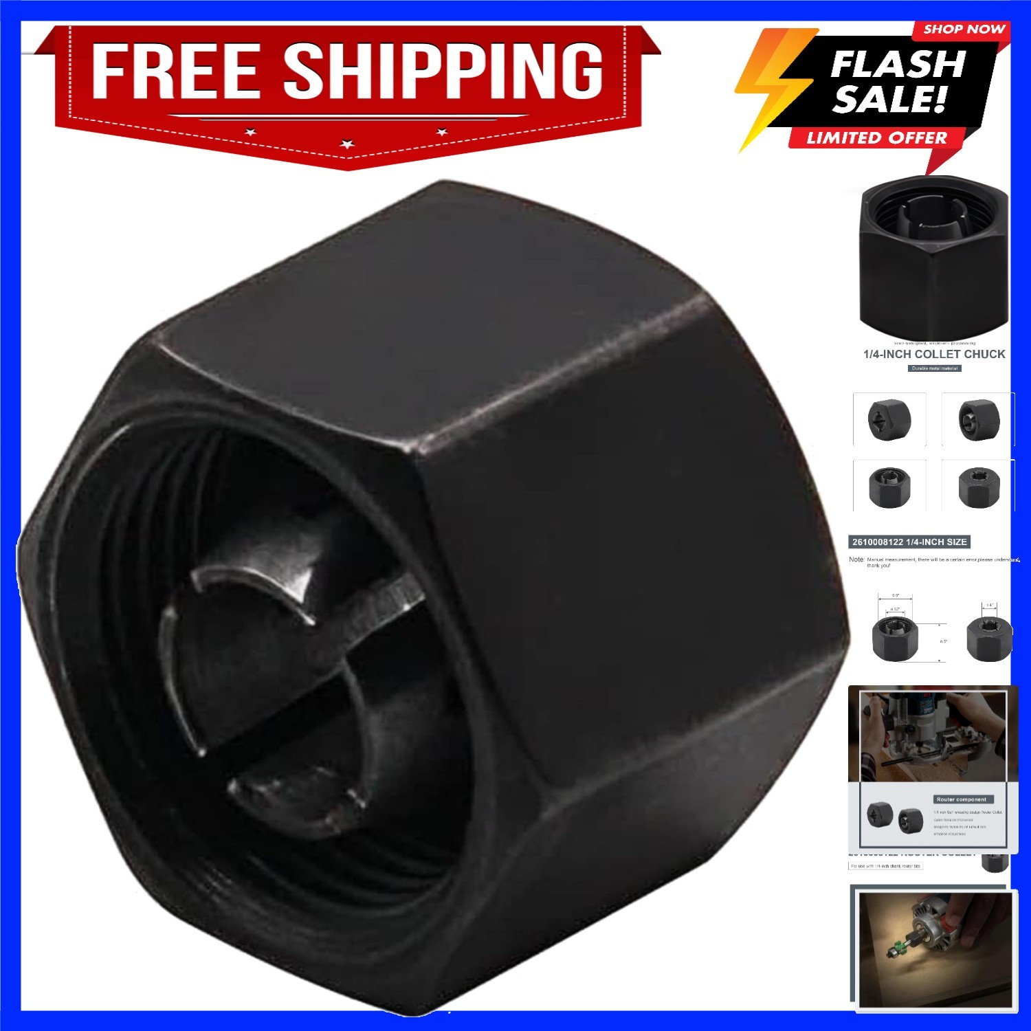 2610008122 1/4&Prime; Router Collet for BoschI PR20EVS