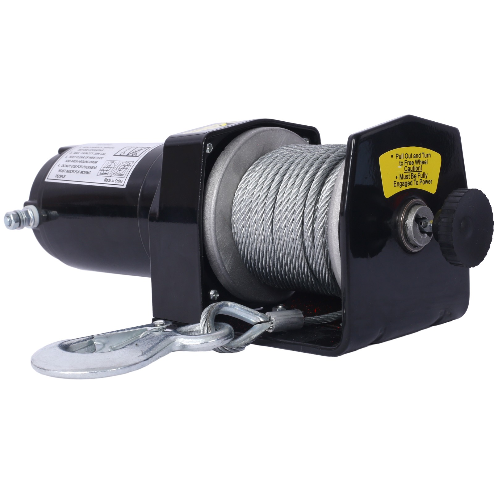 2000 lb 12V ATV UTV Electric Winch, Off-Road Waterproof Steel Cable