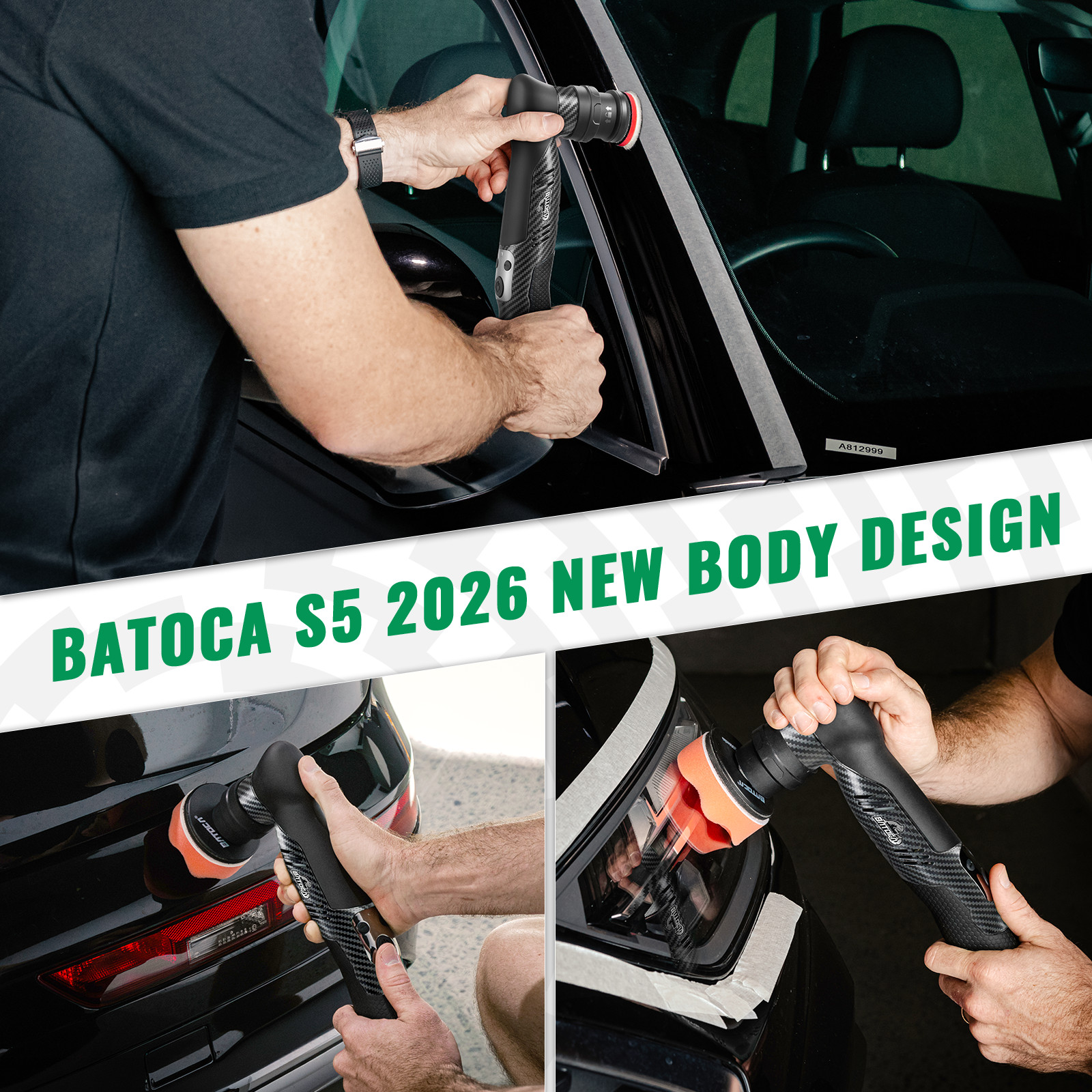 BATOCA S5 Mini Car Polisher Buffer Sander Cordless Polishing Machine DA & Rotary