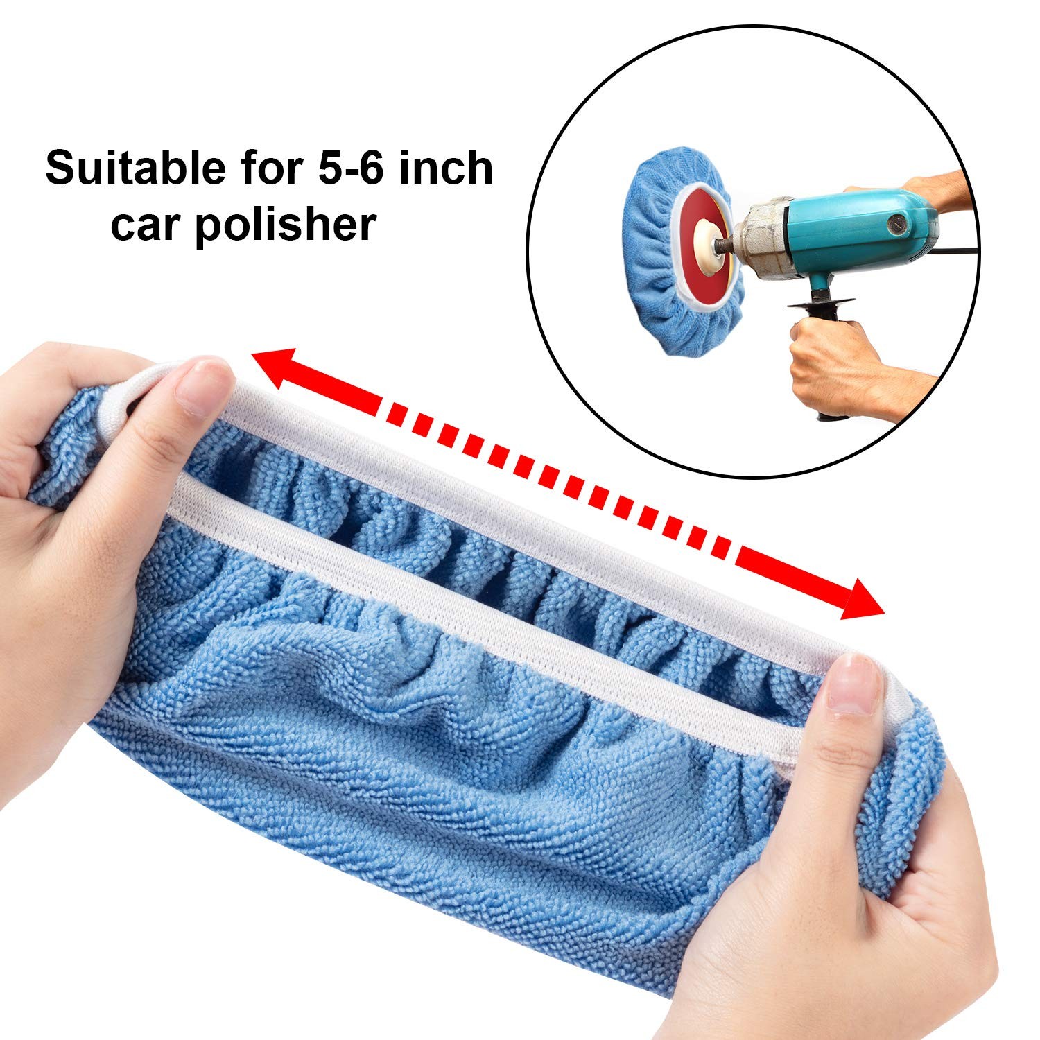 5 6 Inch Buffer Polisher Pads Microfiber Wool Wax Applicator 20 Pcs