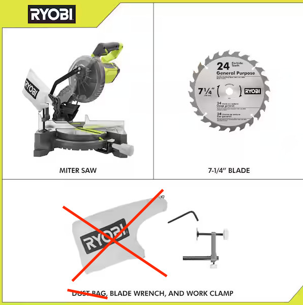 RYOBI 9 AMP Corded 7-1/4 in. Compound Miter Saw TS1144