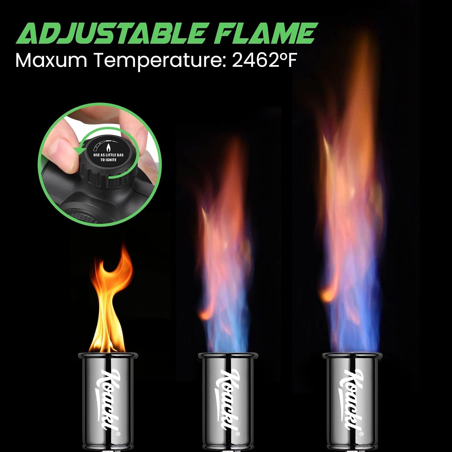 KOACKL 12.6&Prime; CSA Propane Torch 2462°F Adjustable Flame Kitchen Searing | Powerfu