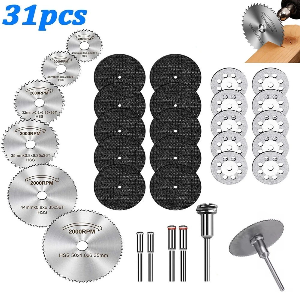 30Pcs Cutting Wheel Set Drill for Dremel Rotary Tool Accessories w/ 1/8&Prime; Mandrel