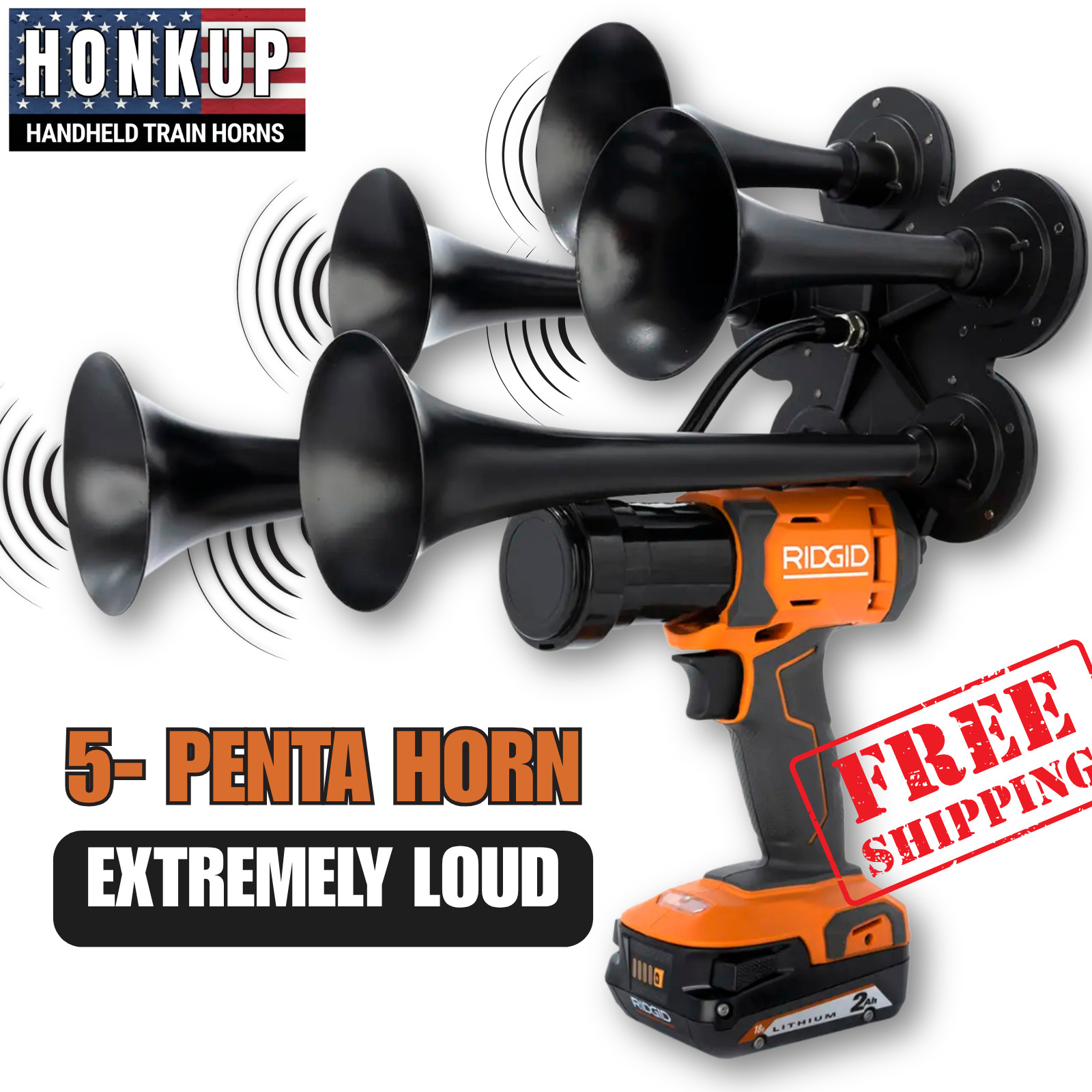 Ridgid Train Horn 18v Penta Drill Impact Sports Boat Air Compressor