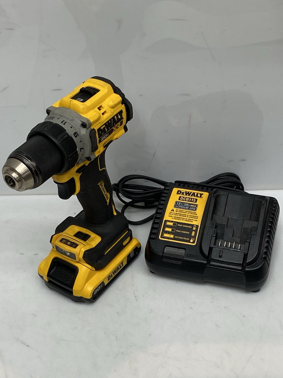 DeWalt 20V MAX XR Brushless 1/2&Prime; Drill Driver w/ 2 Ah Battery Model# DCD800