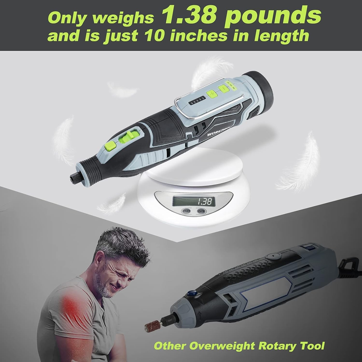 WORKPRO 12V Rechargeable Cordless Rotary Tool Kit 114PCS Accessories Rotary Tool