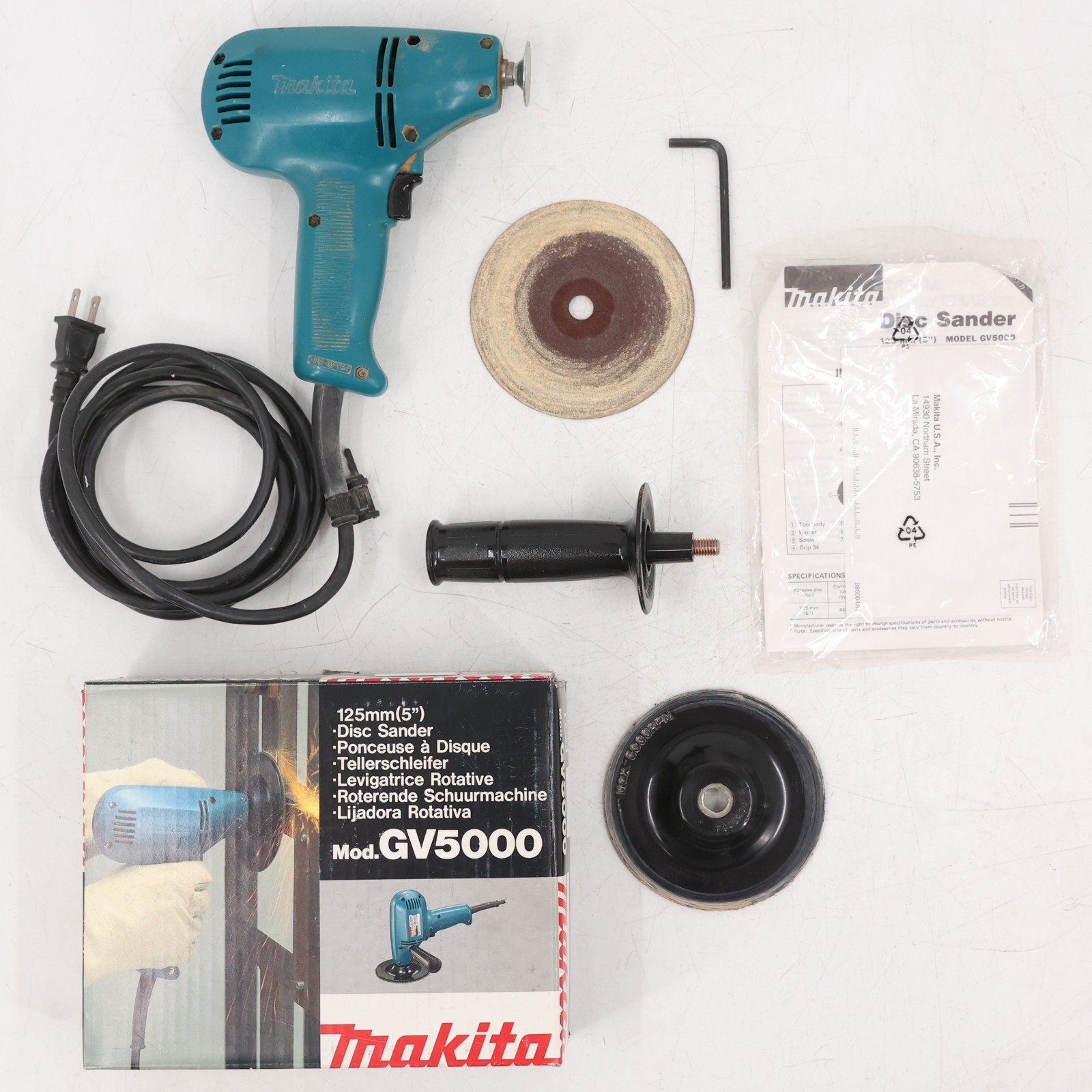 Makita GV5000 5&Prime; 125mm Corded Disc Sander 115V 4500 RPM