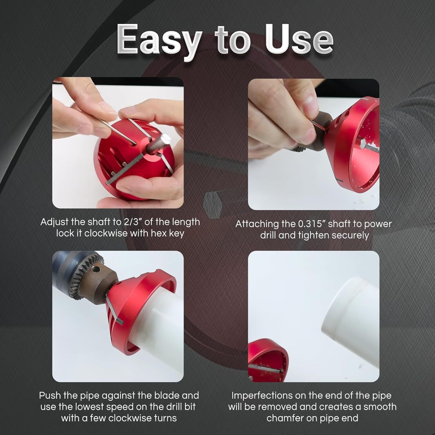2 in 1 PVC Deburring Tool Inner-Outer Pipe Chamfer Reamer Plumbing Tool ABS PP