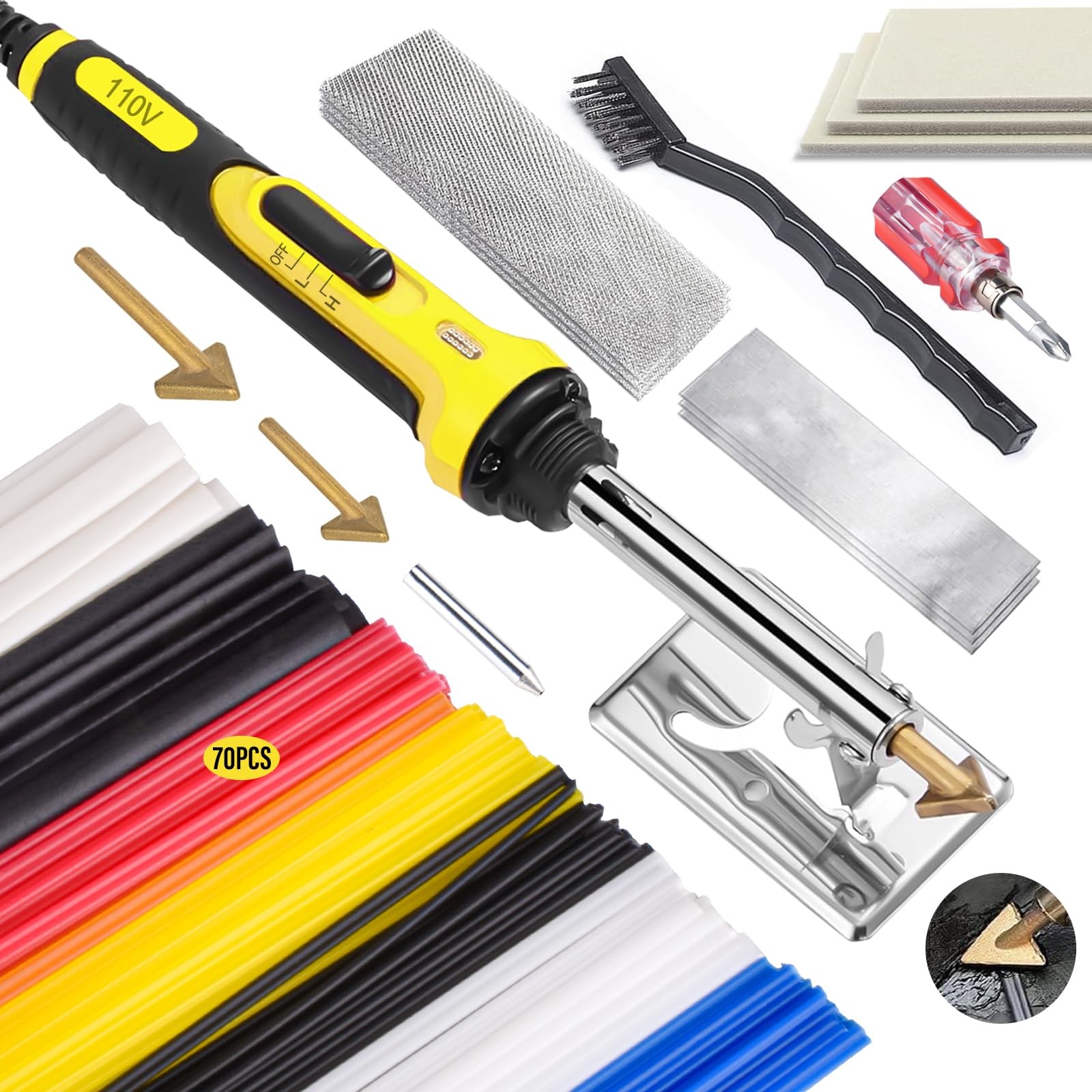 150W Plastic Welder Kit, 3-Speed Temperature Control Plastic Welding Kit