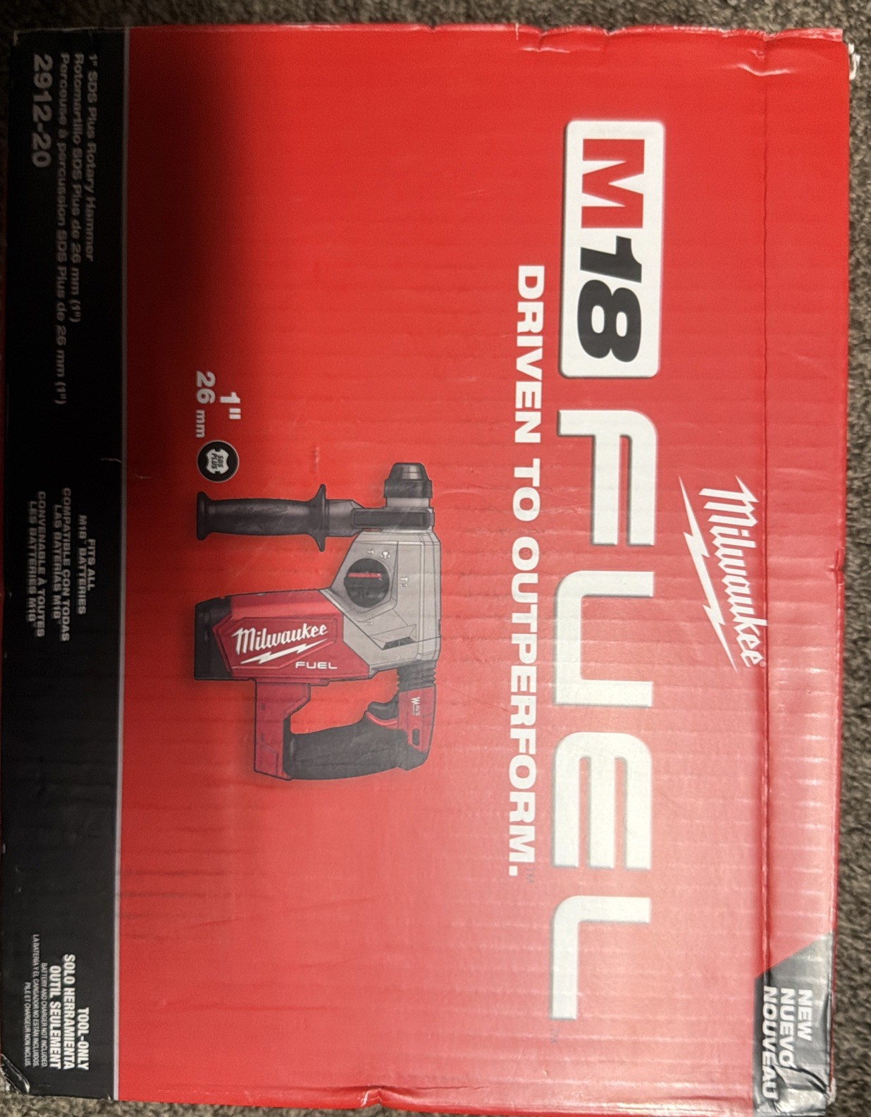 Milwaukee M18 FUEL 2912-20 Brushless Rotary Hammer – Red
