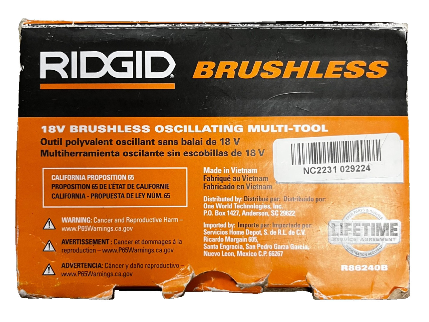 Ridgid R86240B 18V Brushless Oscillating Multi-Tool Tool Only Brand New In Box