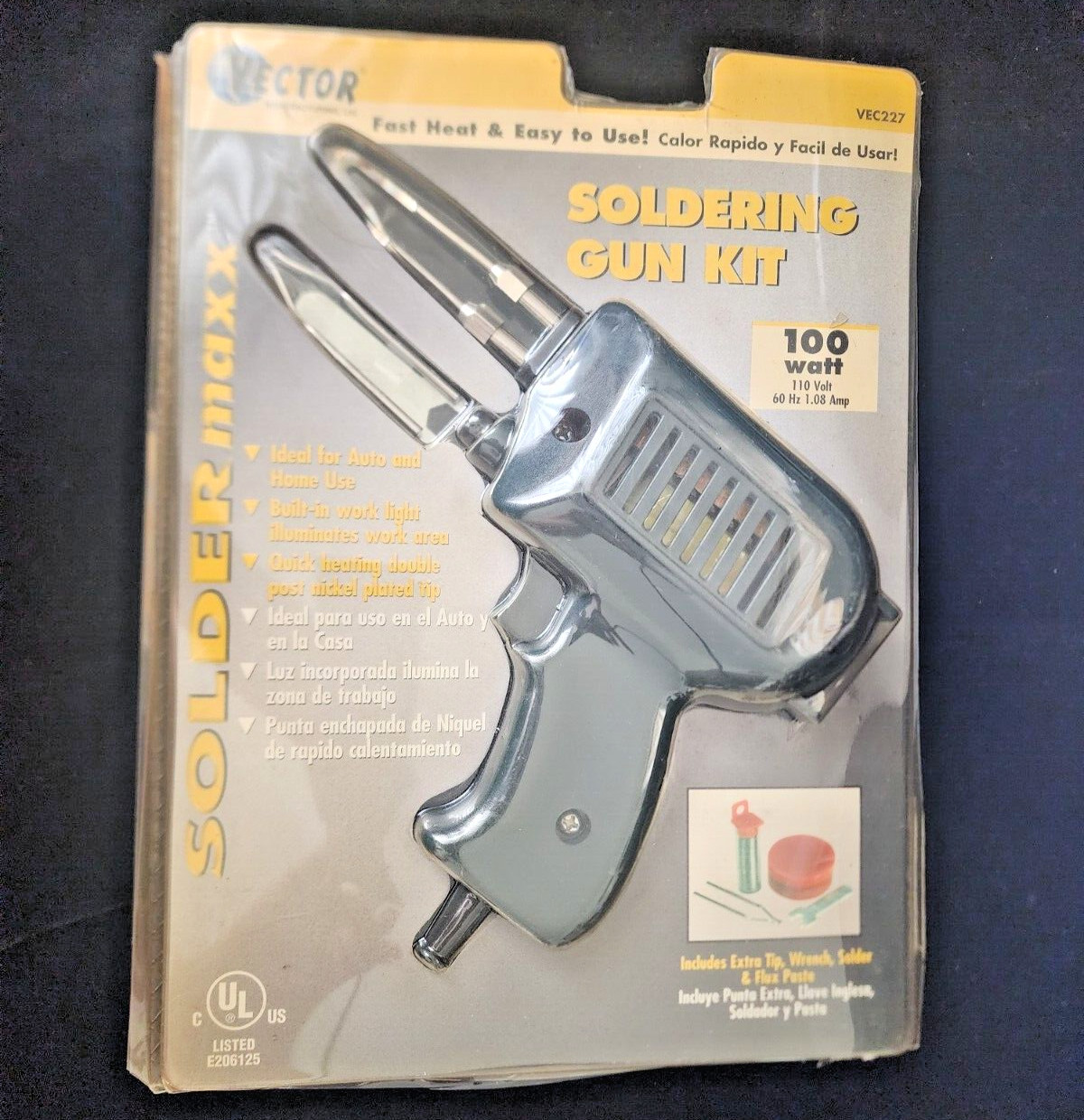 Vector Solder Maxx Soldering Gun Kit 100 Watt 110 V 60 Hz 1.08 Amp VEC227 USED