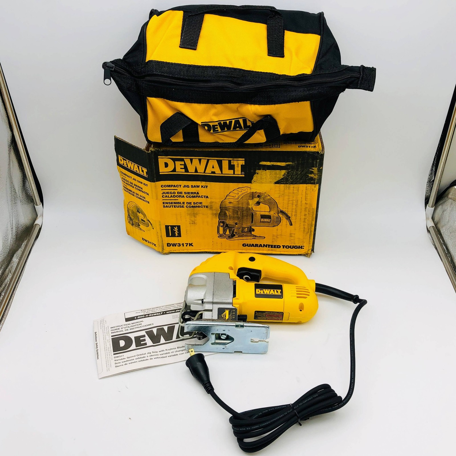 Dewalt DW317K Compact Jig Saw Kit Corded Top Handle 5.5 Amp with Storage Bag