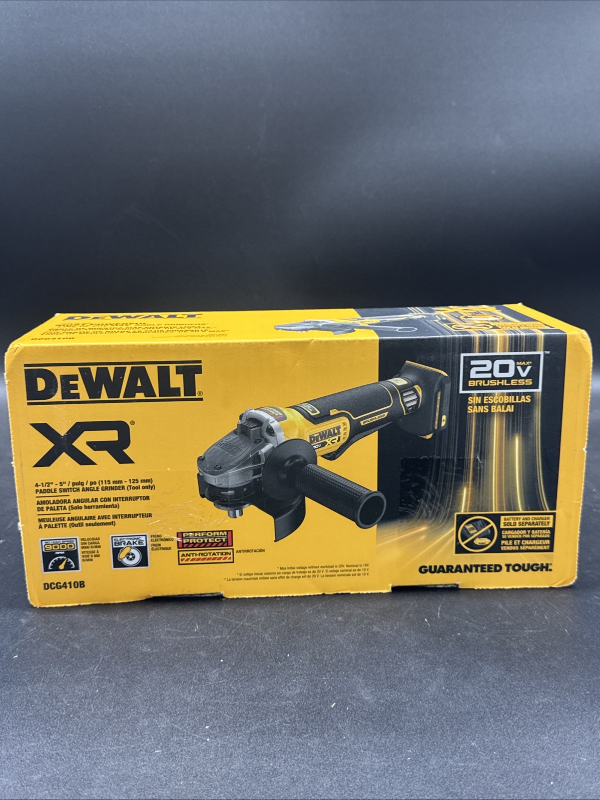 DEWALT DCG410B 20V MAX XR Brushless Cordless 4-1/2&Prime; – 5&Prime; Angle Grinder Tool Only