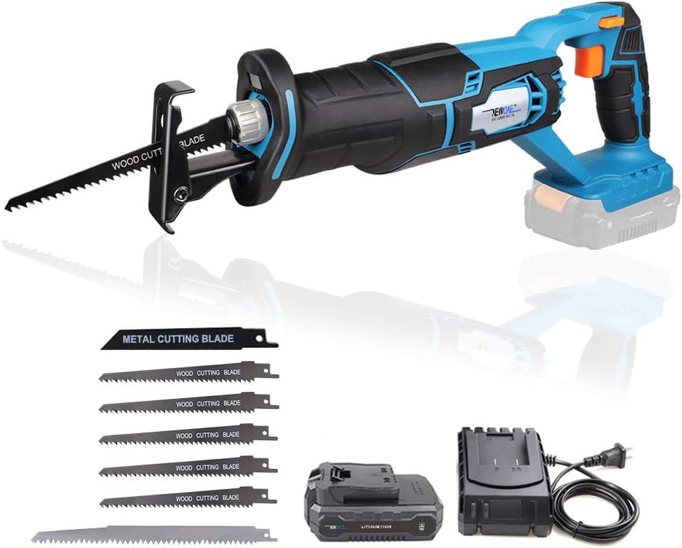 20V Reciprocating Saw with Charger, LED Light, 7 Blades & 2.0AH Battery