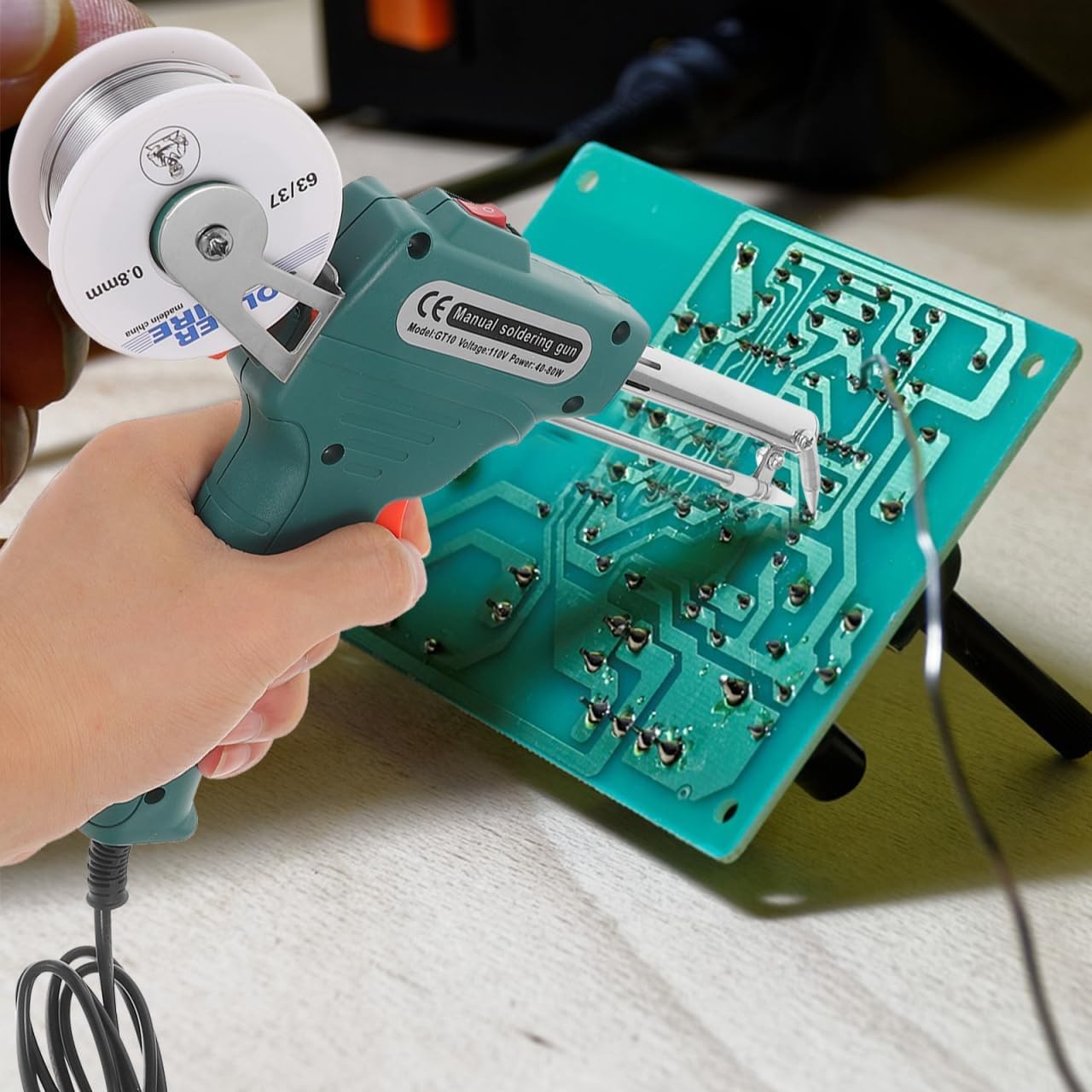 New 60W Solder Gun Kit Auto Soldering Feed Hand-Held Welding Iron Power Tool Kit