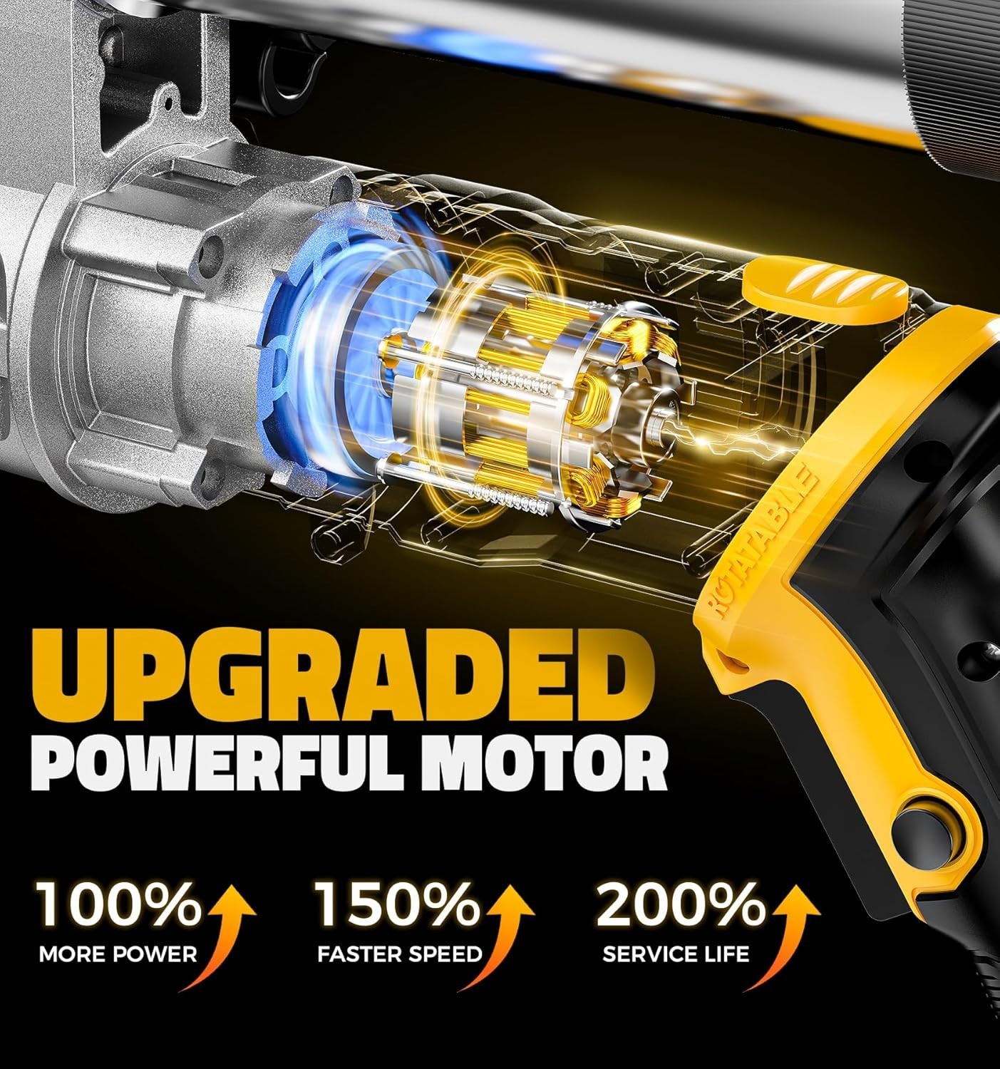 Pistola engrasadora inalámbrica compatible con batería DeWalt de 20 V, 12 000 PS