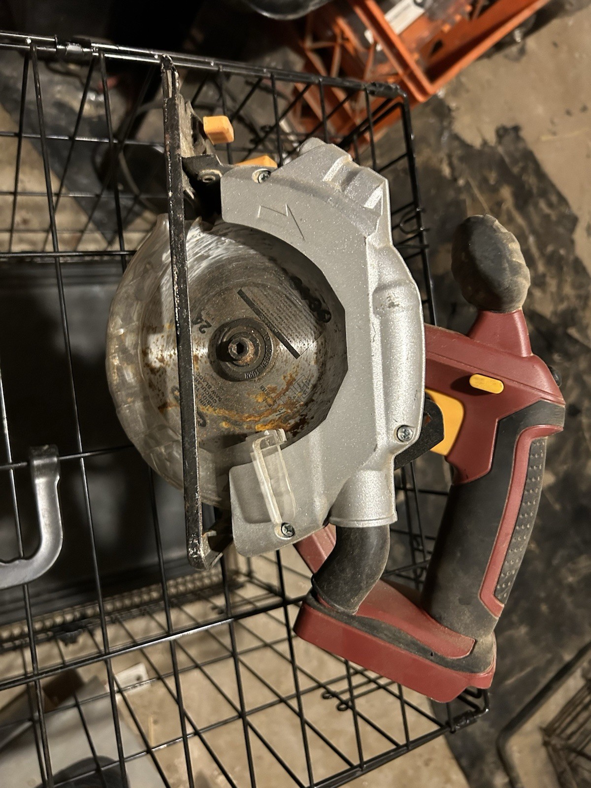 Chicago Cordless Circular Saw 7 1/4 in Blade Red/Black/Silver for Wood Used