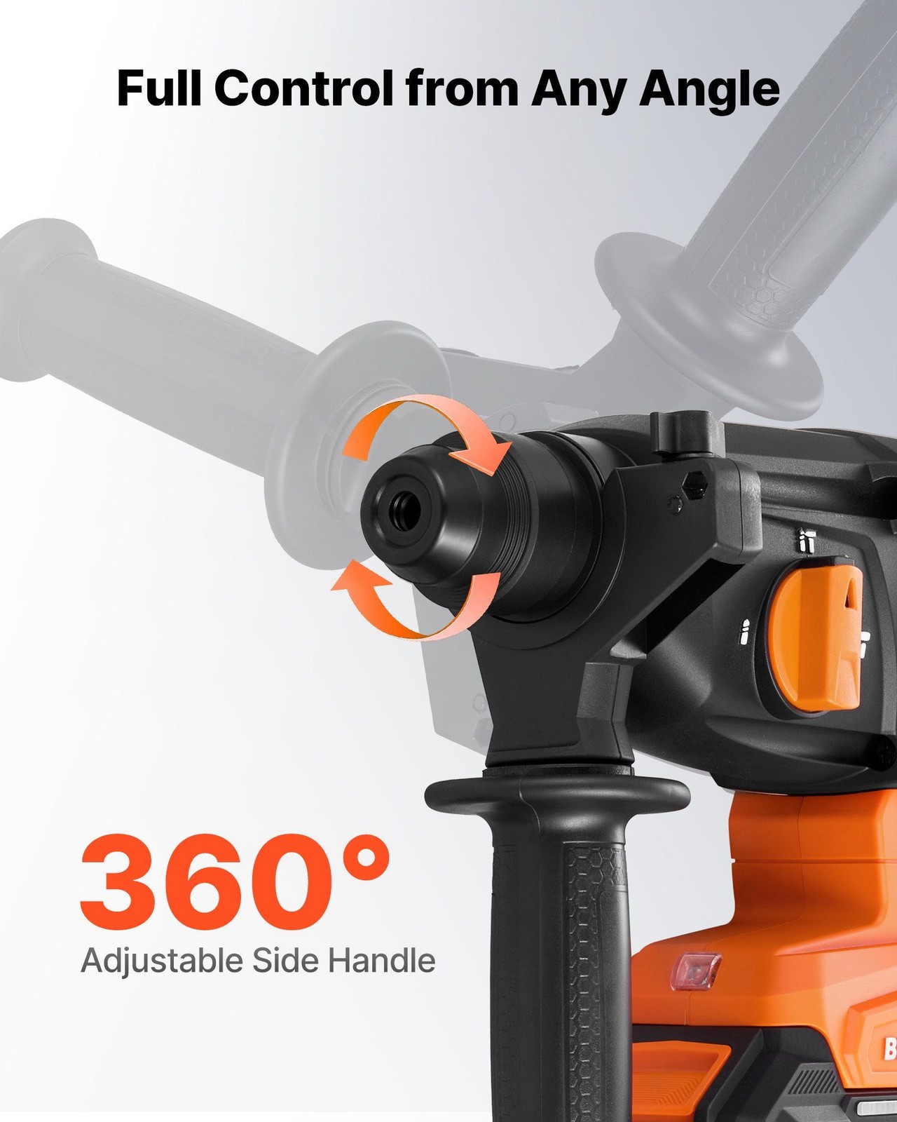 SDS-Plus Rotary Hammer 20V, 2.6J, 5300 BPM, 4-Function, Battery, Charger, Case