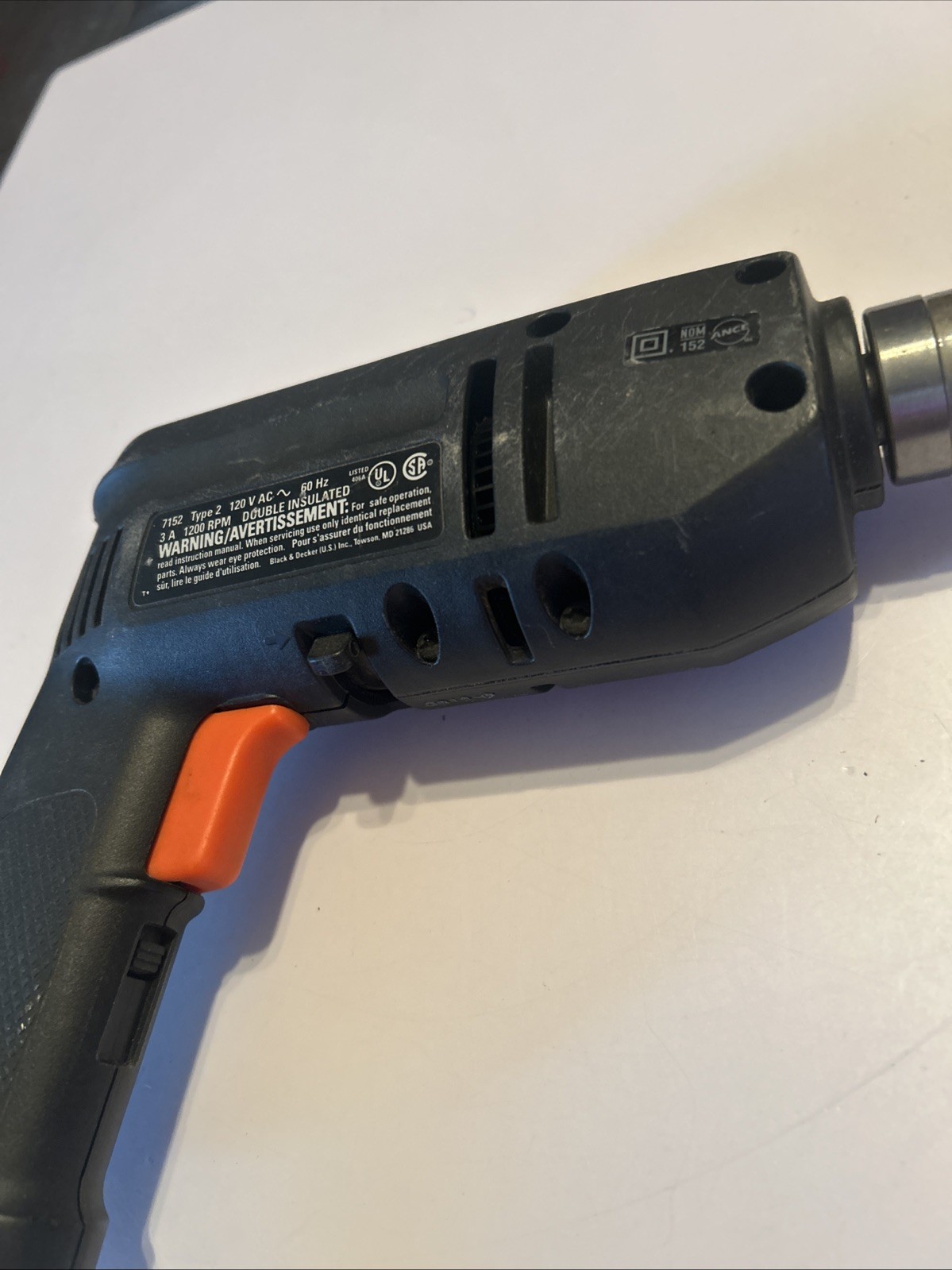 BLACK & DECKER 7152 TYPE 2 CORDED REVERSIBLE DRILL 3/8&Prime; WORKS PERFECT see Video