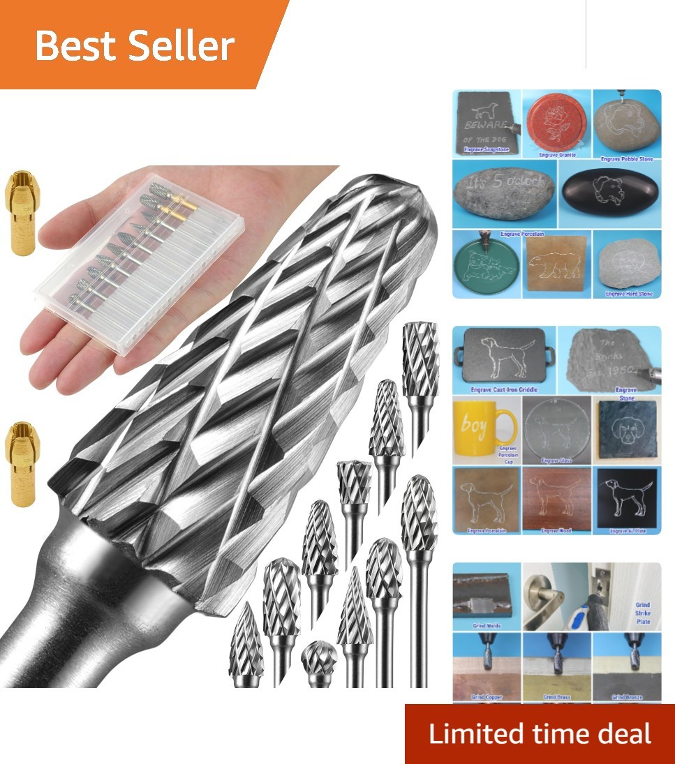 Ultra-Sharp 10 Pcs Carbide Burr Set Compatible with Dremel – Crafting Essentials