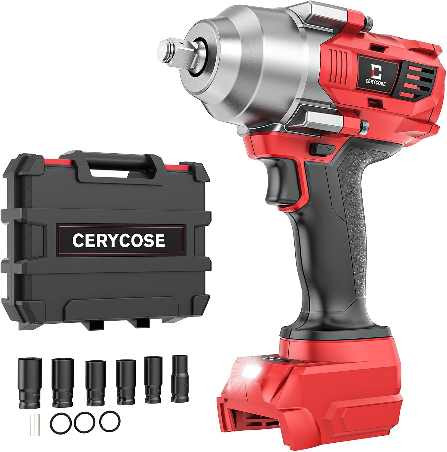 Cordless Impact Wrench 1/2 Inch Compatible with Milwaukee 18V Battery, 750FT-LBS