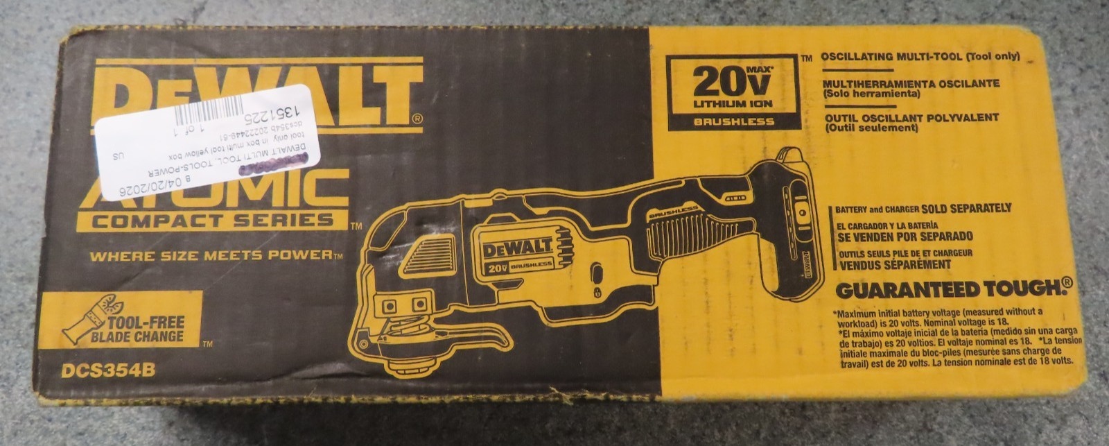 DeWalt Brushless Oscillating Multi Tool (DCS354B)