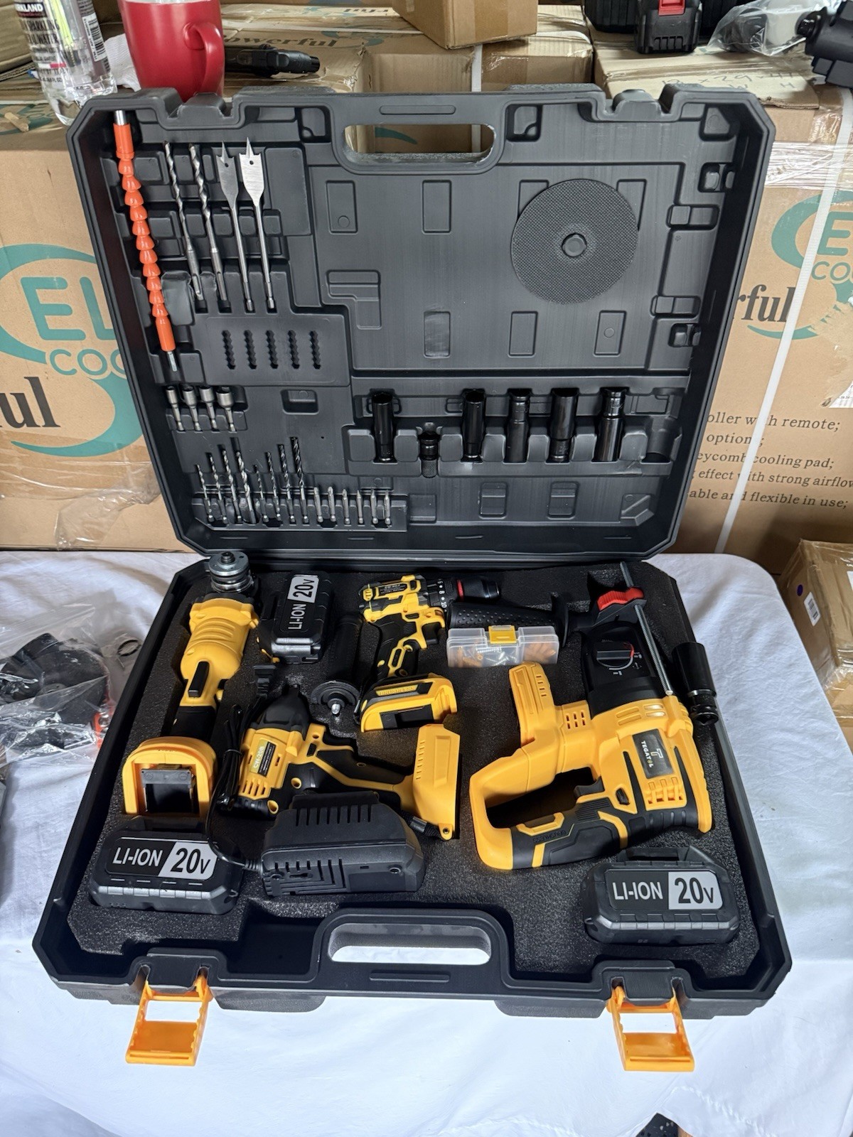 20V Li-Ion Brushless 4-Tool Combo Kit w/ 2 Batteries & Case