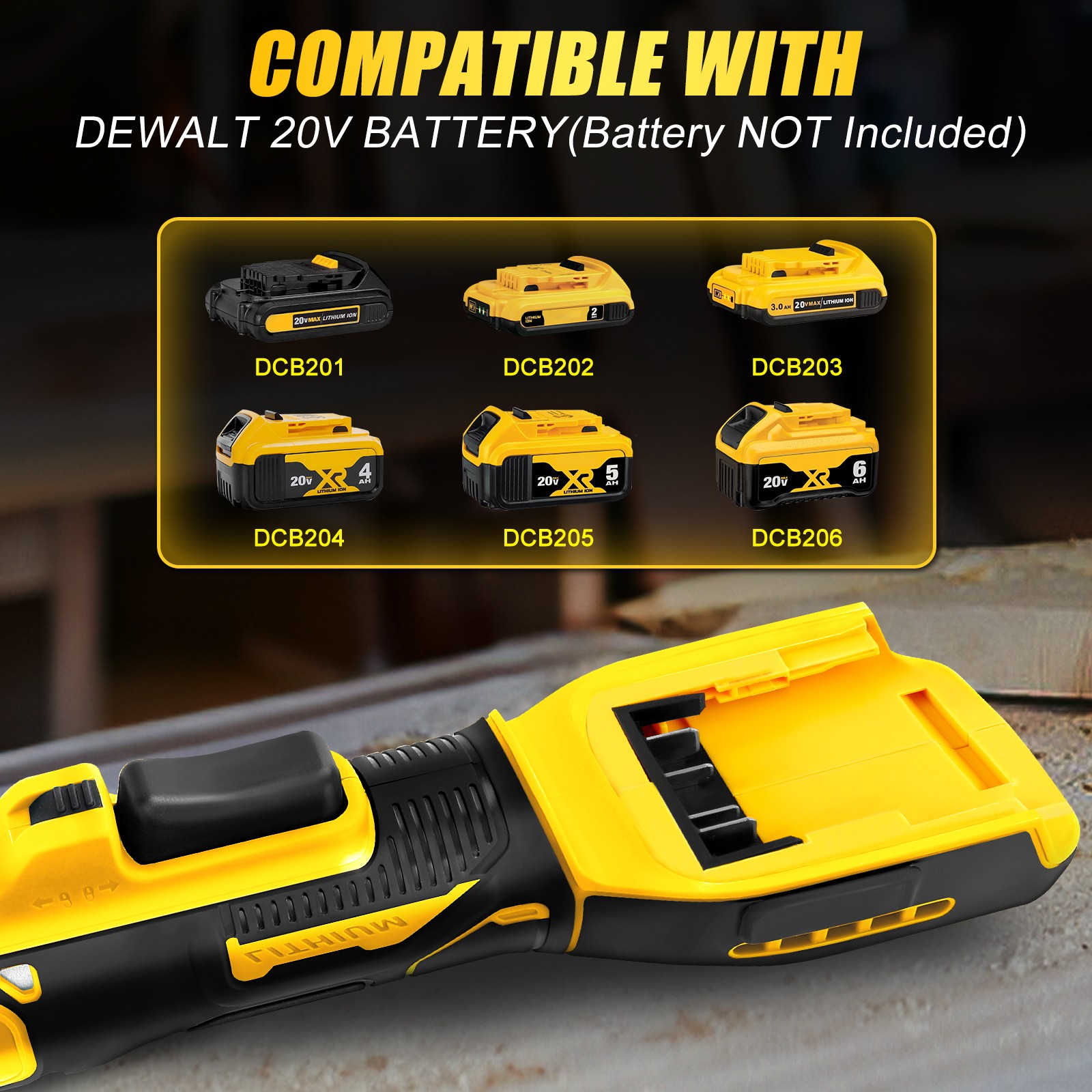 3/8&Prime; 65 ft-lbs (88 Nm) for Dewalt 20V Extended Electric Cordless Ratchet Wrench