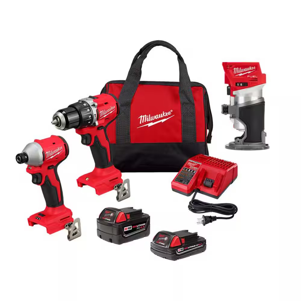 M18 18-Volt Lith-Ion Brushless Cordless Compact Hammer Drill/Impact Combo Kit (2