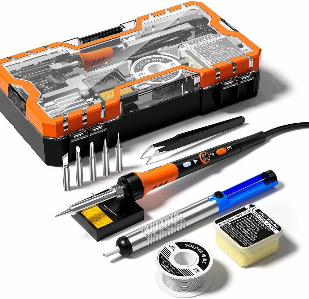 Kit soldadura premium 60w ajustable de 200 a 450c 12 en 1 incluye accesorios