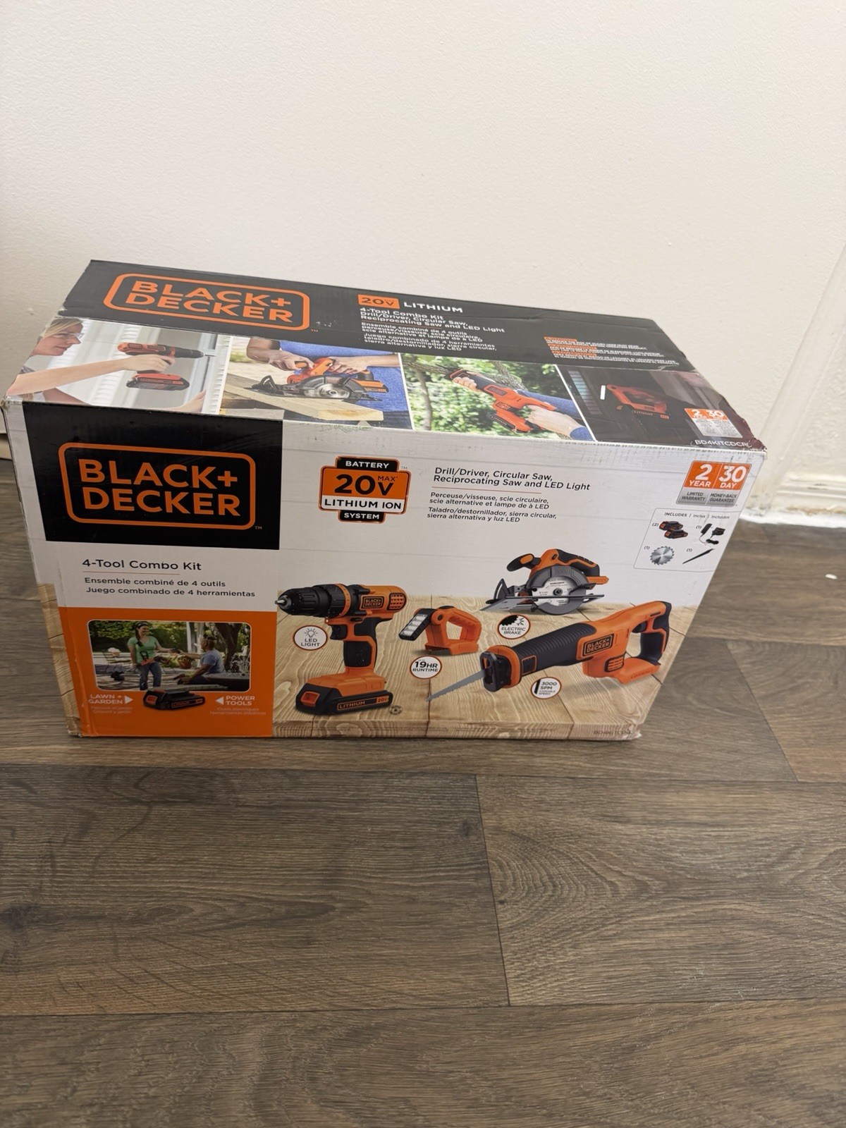 NEW! BLACK+DECKER BD4KITCD7CSMSL Cordless 20V MAX 4 Tool Combo Kit SEALED