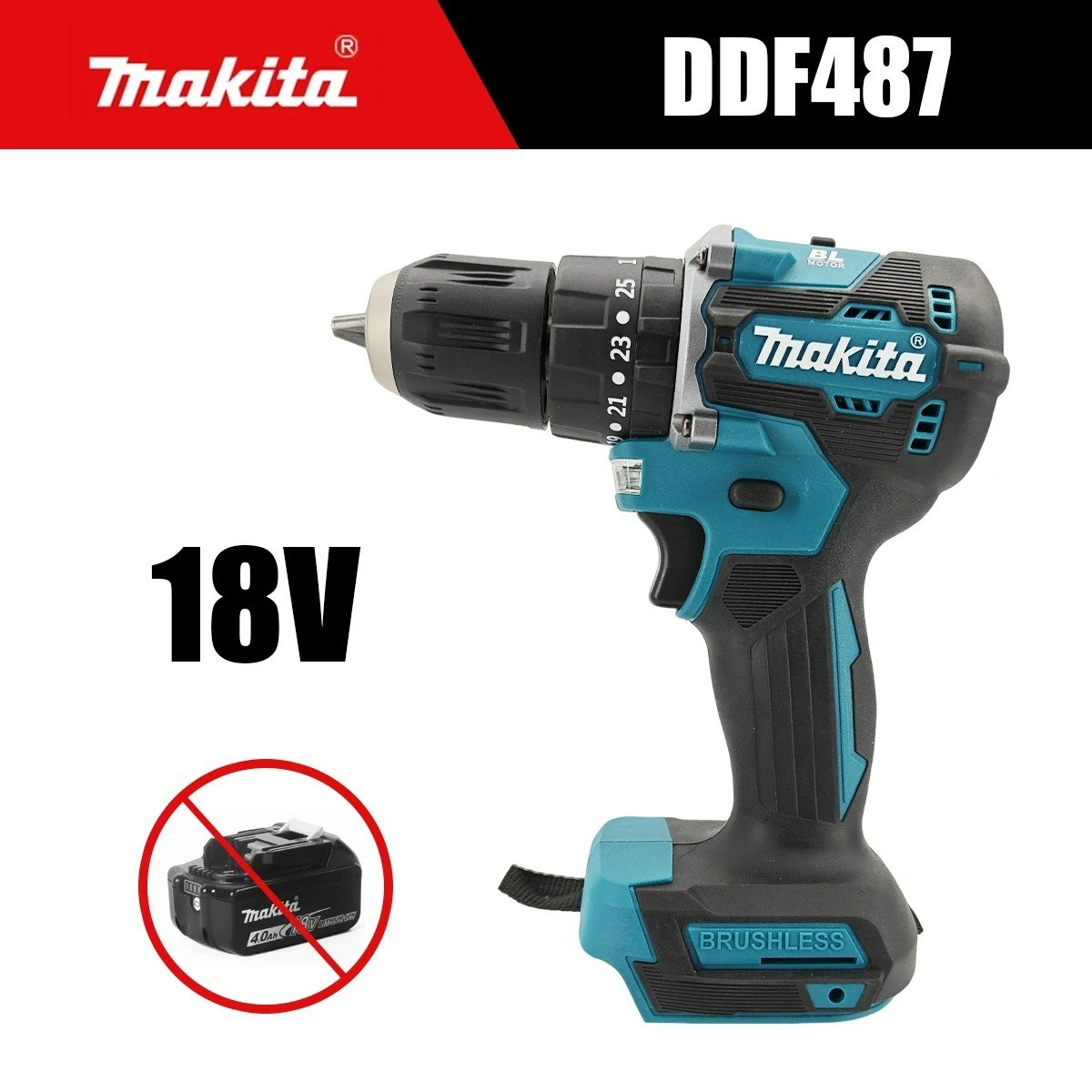 Makita DDF487 LXT 18V Brushless Cordless Drill Driver
