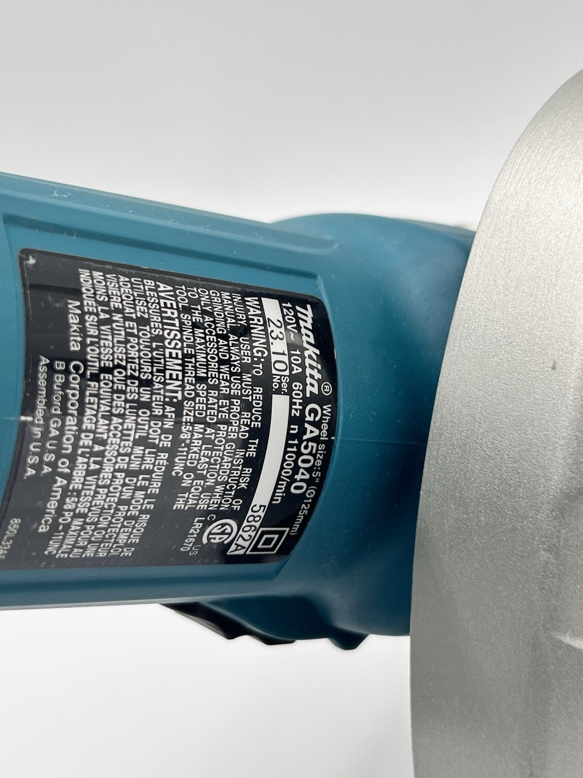 Makita GA5040X1 5&Prime; SJS-II Angle Grinder with Tuck Point Guard and Blade Tested
