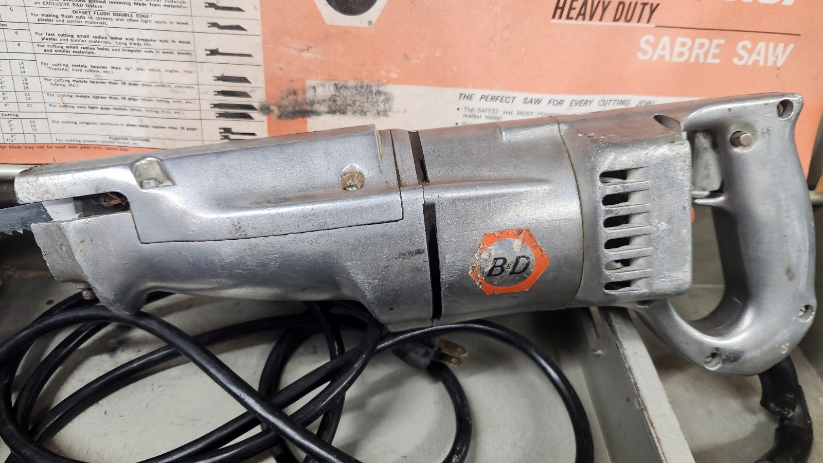 Vintage Black & Decker 3824 Type C 4-Speed Sabre Saw Metal Case USA