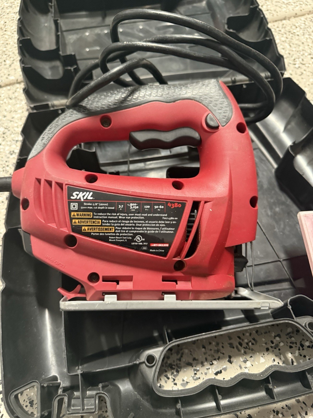 SKIL 4380 Variable Speed Orbital Jigsaw 3.7 Amp Tested Working w/ Case 6 Blades