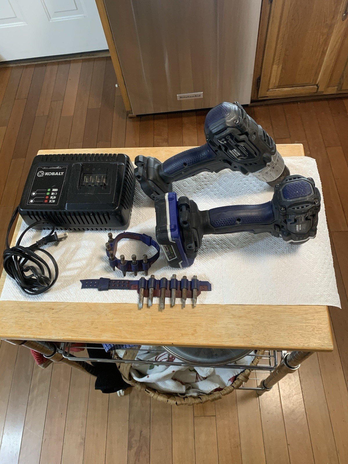 Kobalt 18V Cordless 1/4&Prime; Hex Impact Driver +Drill Driver, Battery Charger & Bits