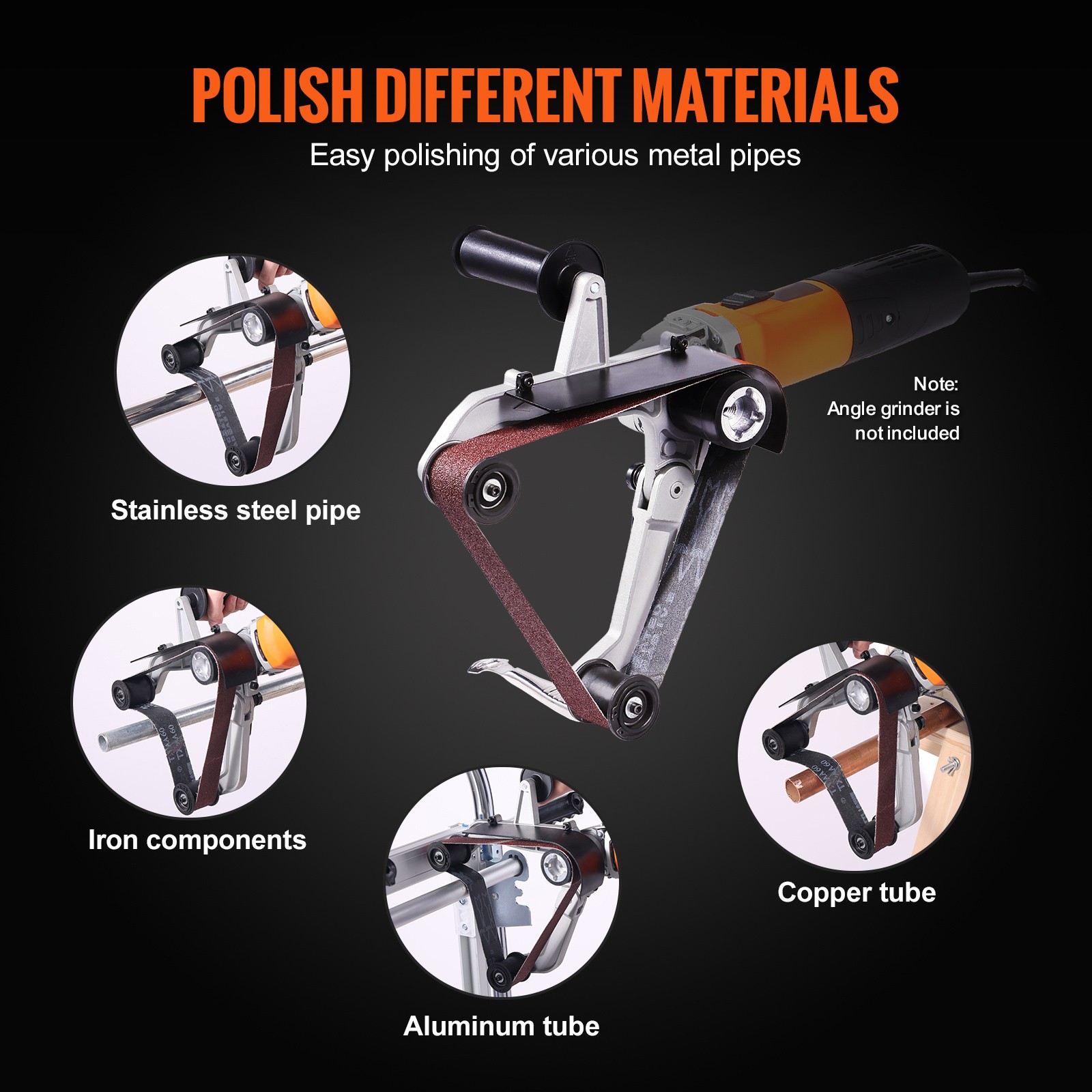 Uimoso Belt Sander Attachment for Angle Grinder with 10 Sanding Belts