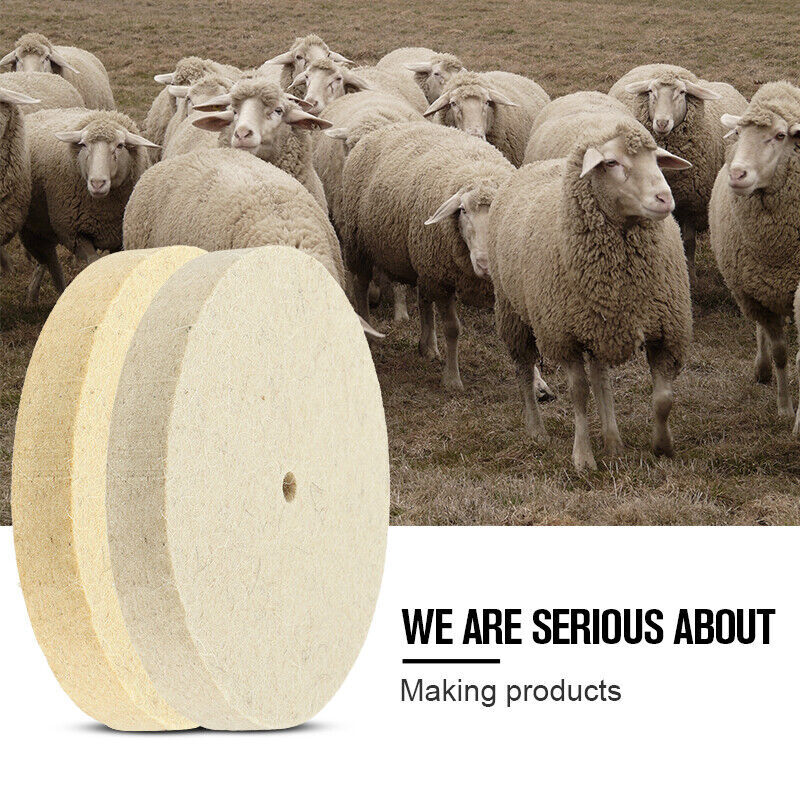 6Inch Wool Felt Polishing Wheel Buffing Pad Metal Burnishing Disc 3/8&Prime; Arbor NEW