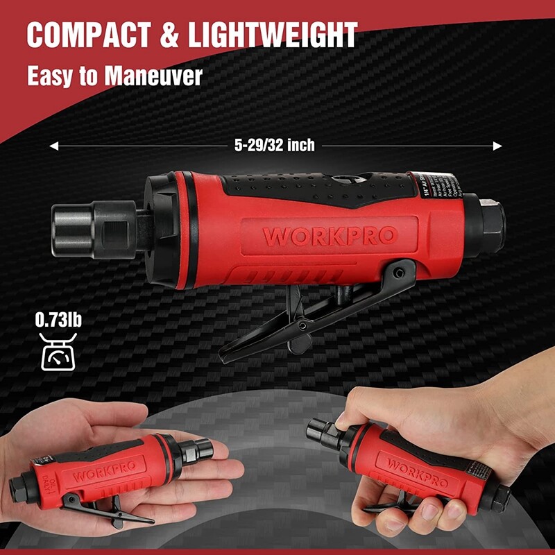 WORKPRO 1/4&Prime; Air Die Grinder Pneumatic Straight Die Grinder Air-Powered 25000RPM