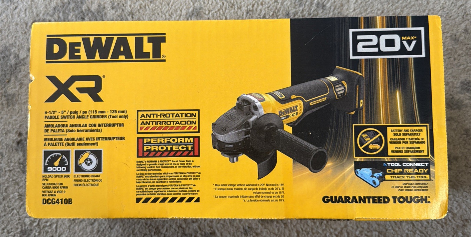 DEWALT 20V MAX XR Brushless Cordless 4-1/2-5 in. Angle Grinder Tool Only DCG410B