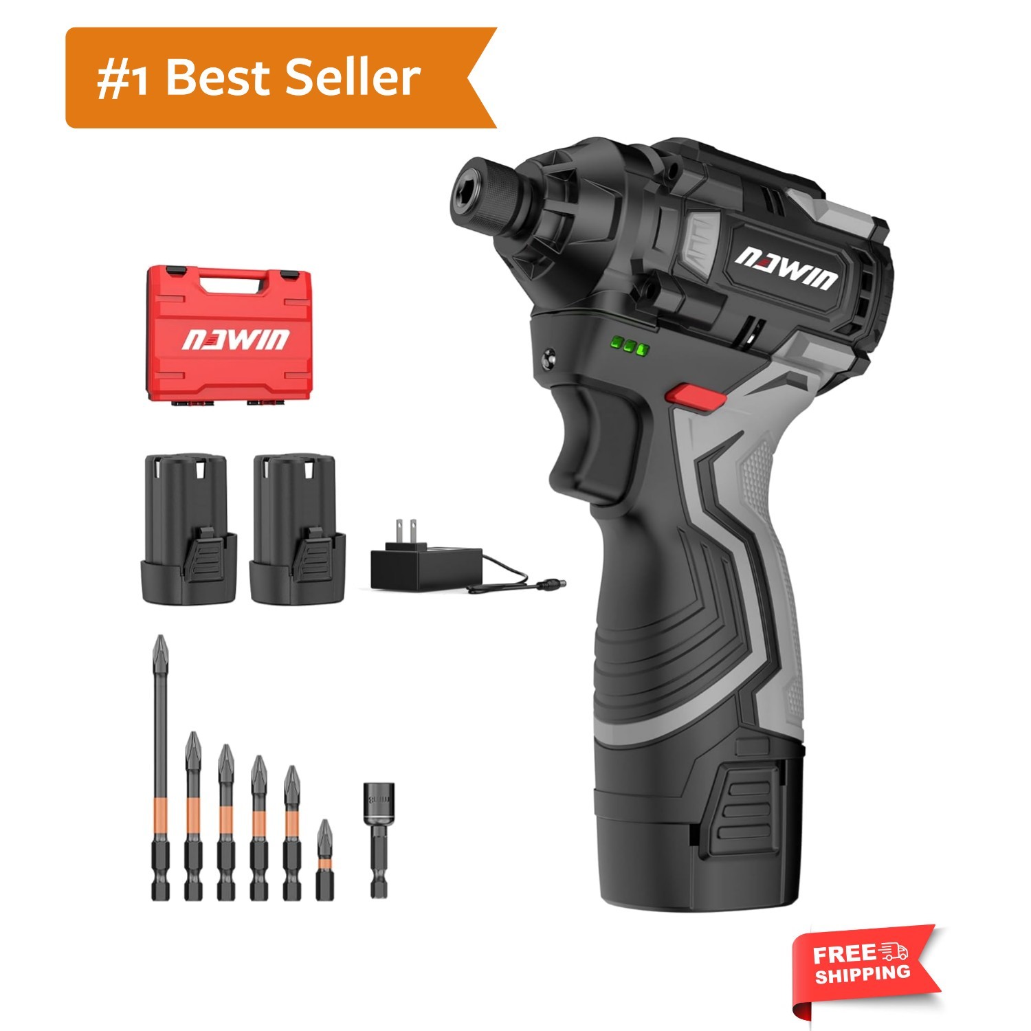Cordless Impact Driver Kit 16.8V Max Torque 140Nm（105ft-lbs）High Rotation Ele…