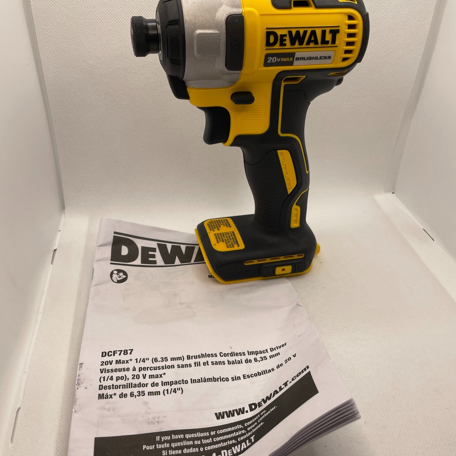 Dewalt DCF787 20V Cordless 1/4&Prime; Brushless Impact Driver 20 Volt Max Lithium