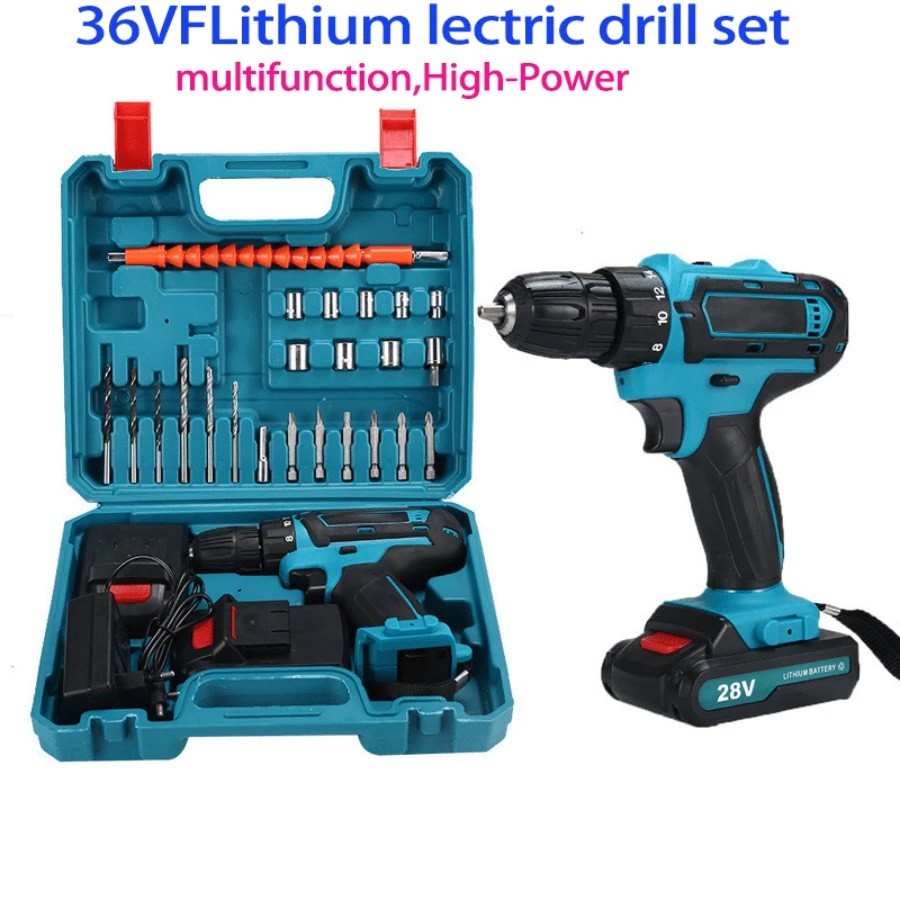 Cordless Hammer Drill 45Nm 2 Speed 3/8in Chuck 2 Batteries