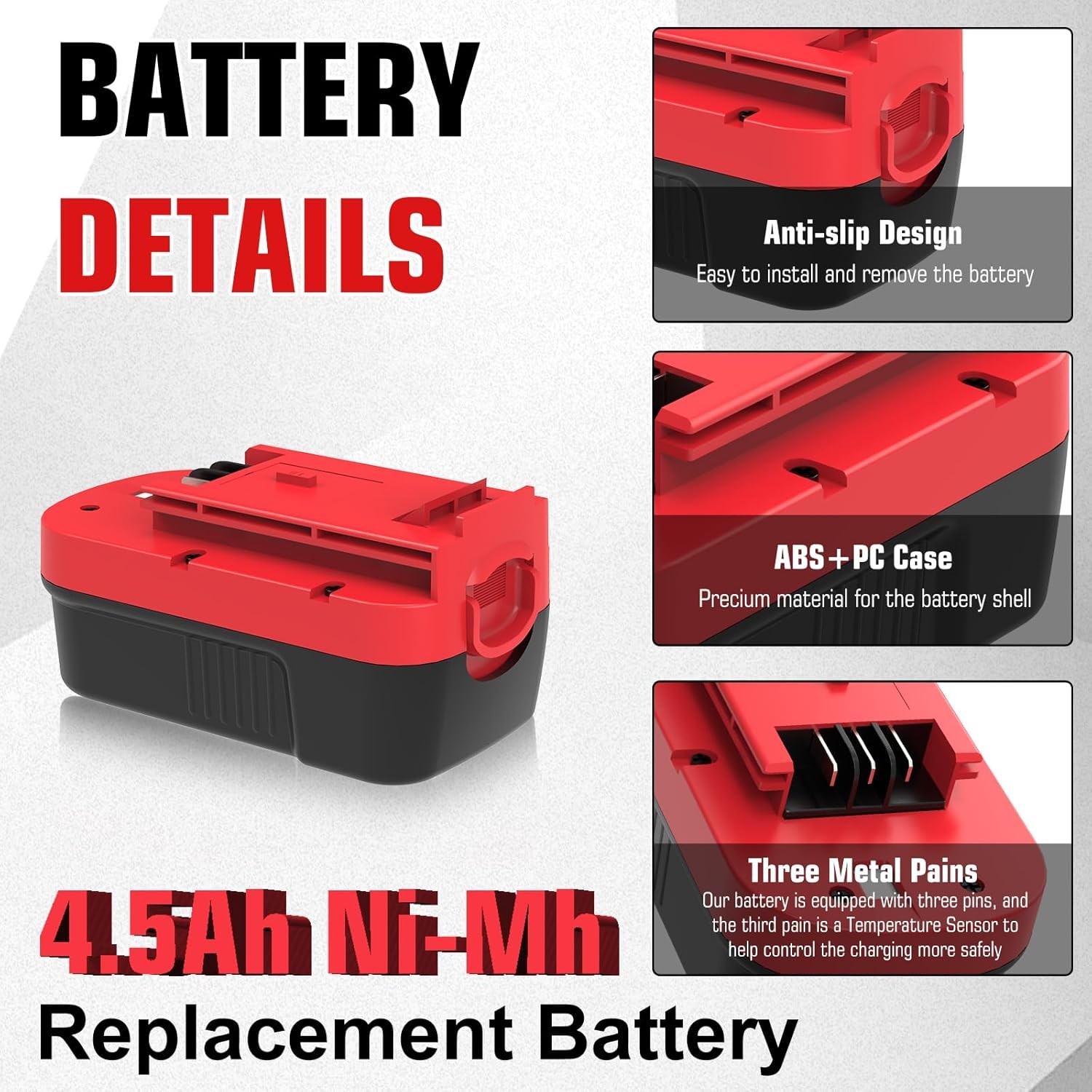 4.5Ah 18V for Black & Decker HPB18 18 Volt Battery+Charger HPB18-OPE 244760-00